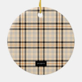 Tan Pset Pattern Holiday Foto Keramisch Ornament (Achterkant)