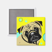 Tan Pug-hond Magneet (Voorkant / Achterkant)