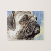 Tan Pug Waterverf Jigzaag Puzzles Legpuzzel (Horizontaal)
