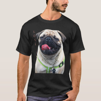 Tan Pug Women Mannen Pug Mam Pap T-shirt Love Dog