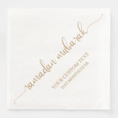 Tan Ramadan Mubarak Kalligrafie Aangepast Servet (Voorkant)