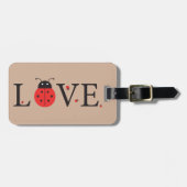 Tan, Red en Black 'Love' Bagagelabel van Ladybugs (Voorkant horizontaal)