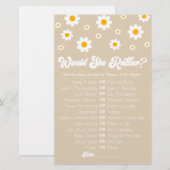 Tan Retro Daisy wil liever Baby shower spel Briefpapier (Voorkant / Achterkant)