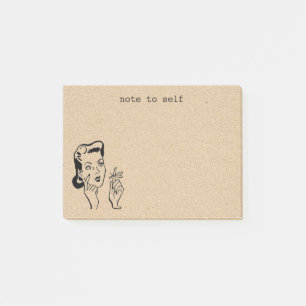Tan Retro Housevrouw Reminder Post-it Notes