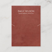 TAN ROOD LEDEREN TEXTUUR KETTING ARMBAND DISPLAY VISITEKAARTJE (Voorkant)