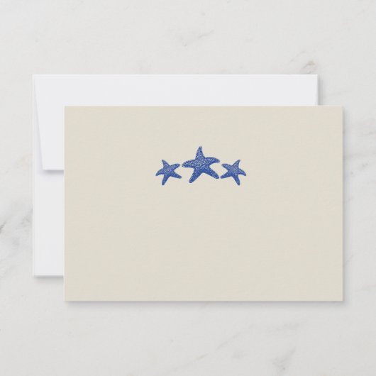 Tan Royal Blue Starfish boarding Pass RSVP (Achterkant)