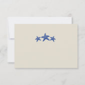 Tan Royal Blue Starfish boarding Pass RSVP Kaartje (Achterkant)