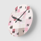 Tan Roze Geruite Muur Klok (Hoek)