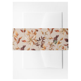 Tan Rustic Autumn Leaves Invitation Belly Band Uitnodigingen Wikkel