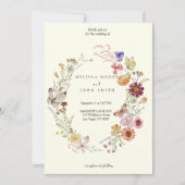 Tan Rustic Boho Wildflower Wedding Kaart (Voorkant)