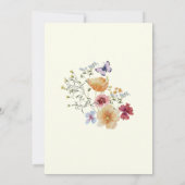 Tan Rustic Boho Wildflower Wedding Kaart (Achterkant)