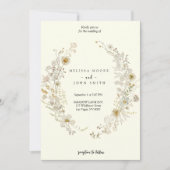 Tan Rustic Boho Wildflower Wedding Kaart (Voorkant)