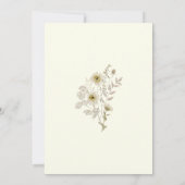 Tan Rustic Boho Wildflower Wedding Kaart (Achterkant)