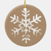 Tan Rustic Circle Photo Snowflakes Keramisch Ornament (Achterkant)