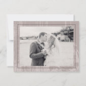 Tan rustieke Woodgrain herfst herfst bruiloft dank Kaart (Achterkant)