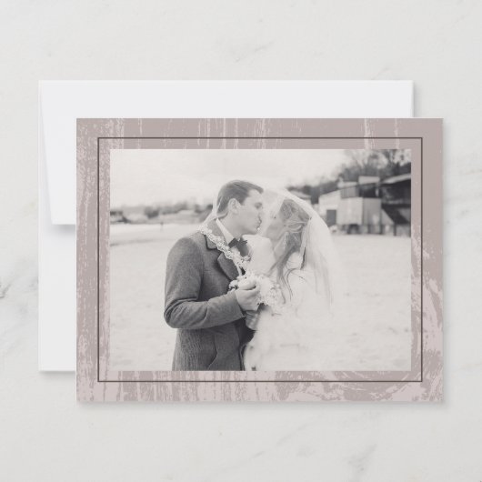 Tan rustieke Woodgrain herfst herfst bruiloft dank Kaart (Achterkant)