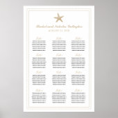 Tan Sand Graceful Starfish 24x36Seating Chart Poster (Voorkant)
