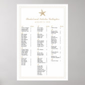 Tan Sand Graceful Starfish 24x36Seating Chart Poster (Voorkant)