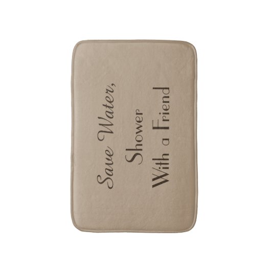 Tan Save Water Funny Plush Bath Mat (Voorkant Verticaal)