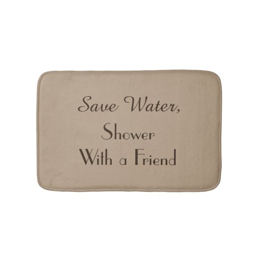 Tan Save Water Funny Plush Bath Mat (Voorkant)
