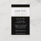 Tan-script van accountant visitekaartje (Achterkant)