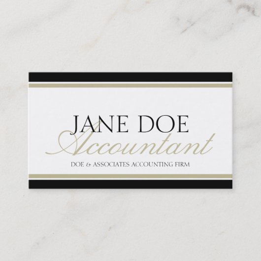 Tan-script van accountant visitekaartje (Voorkant)