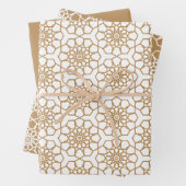 Tan Seamless Arabesque Pattern Inpakpapier Vel (In situ)
