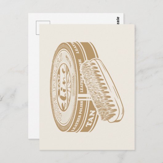 Tan shoepolish tin pop kunst briefkaart (Voorkant / Achterkant)