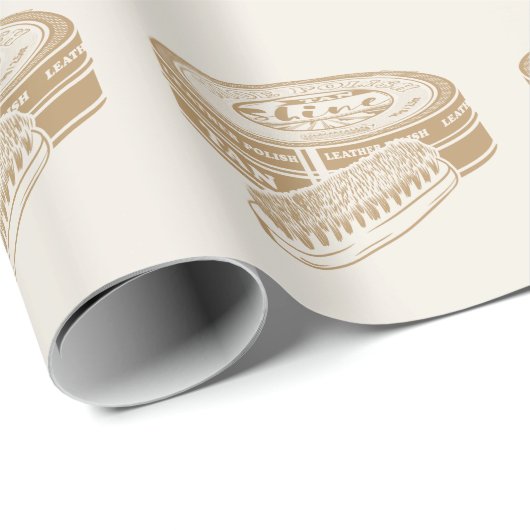 Tan shoepolish tin pop kunst cadeaupapier (Rol Hoek)