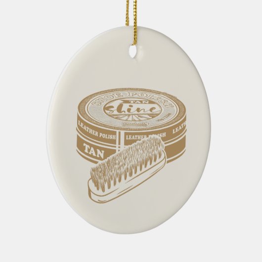 Tan shoepolish tin pop kunst keramisch ornament (Rechts)