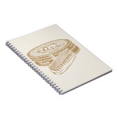 Tan shoepolish tin pop kunst notitieboek (Rechterzijde)