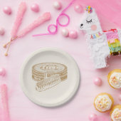 Tan shoepolish tin pop kunst papieren bordje (Feest)