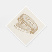 Tan shoepolish tin pop kunst servet (Hoek)