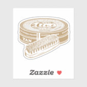 Tan shoepolish tin pop kunst sticker (Vel)