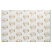 Tan shoepolish tin pop kunst stof (Fat Quarter)