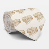 Tan shoepolish tin pop kunst stropdas (Opgerold)