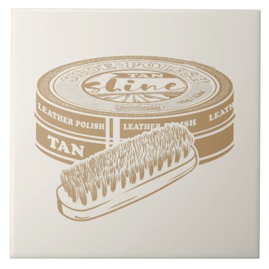 Tan shoepolish tin pop kunst tegeltje (Voorkant)