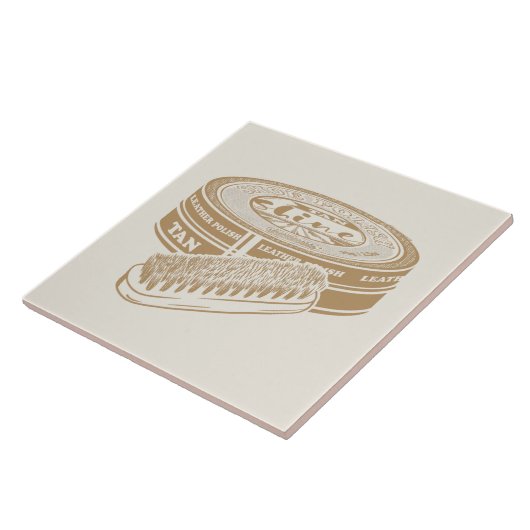 Tan shoepolish tin pop kunst tegeltje (Zijkant)