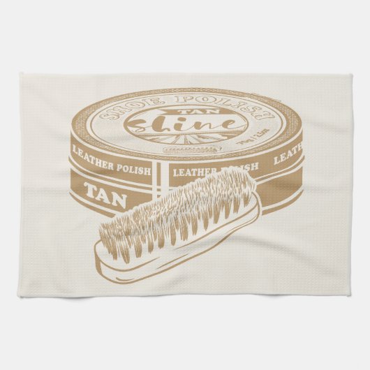 Tan shoepolish tin pop kunst theedoek (Horizontaal)