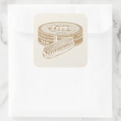 Tan shoepolish tin pop kunst vierkante sticker (Tas)