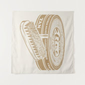 Tan shoepolish tin pop kunst wandkleed (Voorkant (horizontaal))