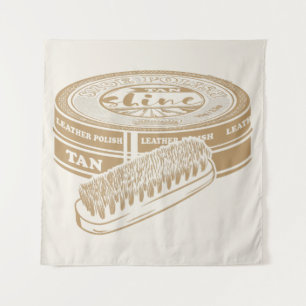 Tan shoepolish tin pop kunst wandkleed