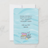 Tan Skin Paarse Zeemeermin met Dolfijn Bedankkaart (Achterkant)