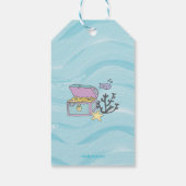 Tan Skin Paarse Zeemeermin Met Dolfijn Dank U Cadeaulabel (Achterkant)