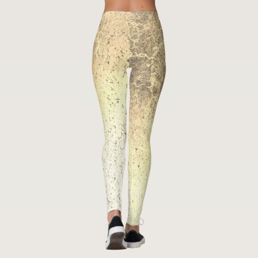 Tan Speckled Grunge Abstract Leggings (Achterkant)