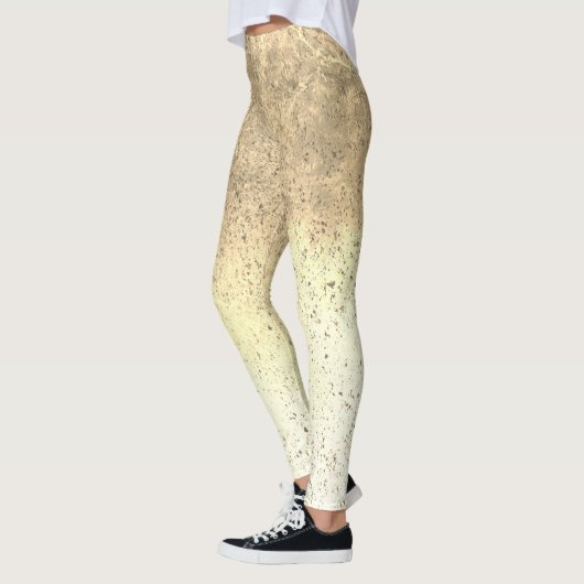 Tan Speckled Grunge Abstract Leggings (Links)