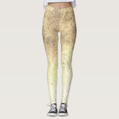Tan Speckled Grunge Abstract Leggings (Voorkant)