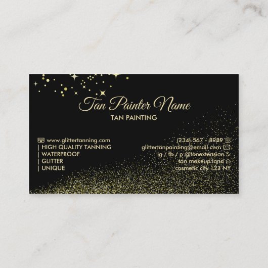 Tan Spray Fles Visitekaartje (Achterkant)