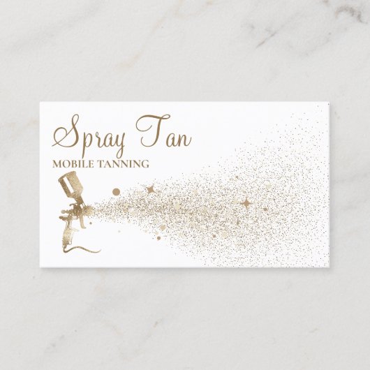 Tan Spray Sparking Gold Visitekaartje (Voorkant)