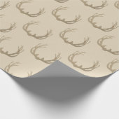 Tan Stag Deer Antler Rack Wrapping Paper Cadeaupapier (Hoek)
